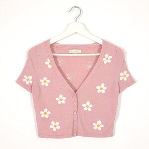 LA Hearts PacSun Flower Cropped Cardigan
